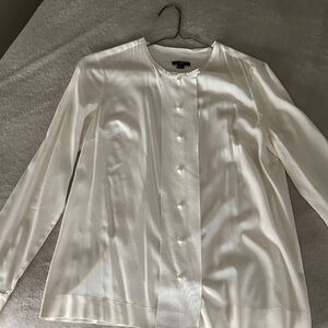 Ann Taylor Cream Button Down Shirt